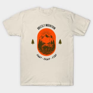 Grizzly Mountain Hunt Camp Fish - Red T-Shirt